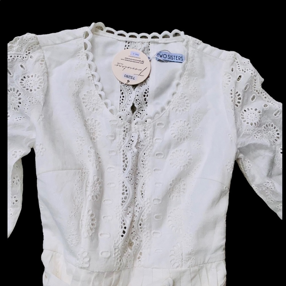 NWT Two Sisters The Label White Eyelet Dress Sz 2 - Picture 4 of 5